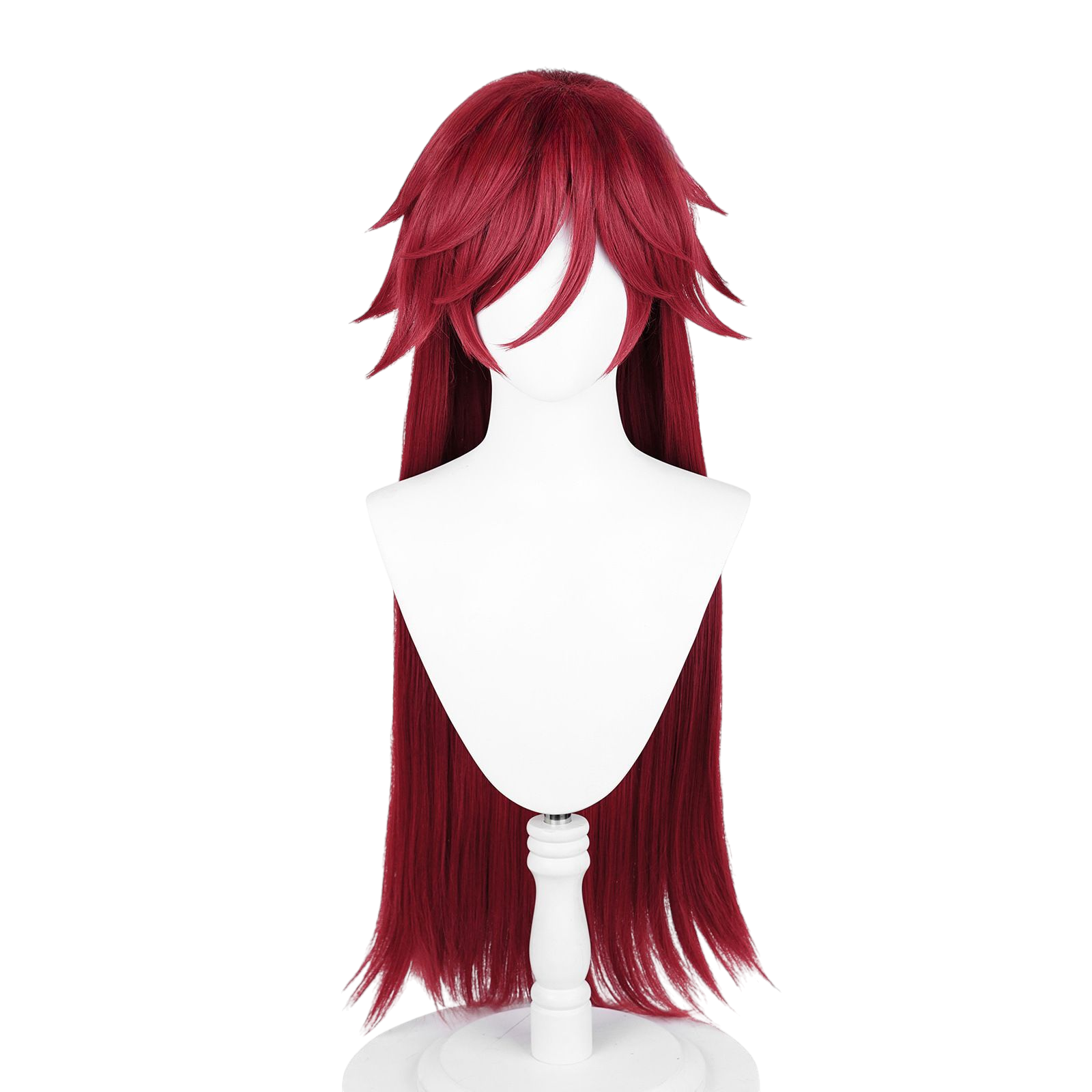 White Smoke Black Butler Grell Sutcliff Cosplay Wig - Dark Red Long Hair