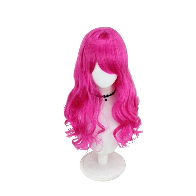Violet Red My Little Pony Pinkie Pie Rose-Red Pigtail Cosplay Wig (Skin Top)