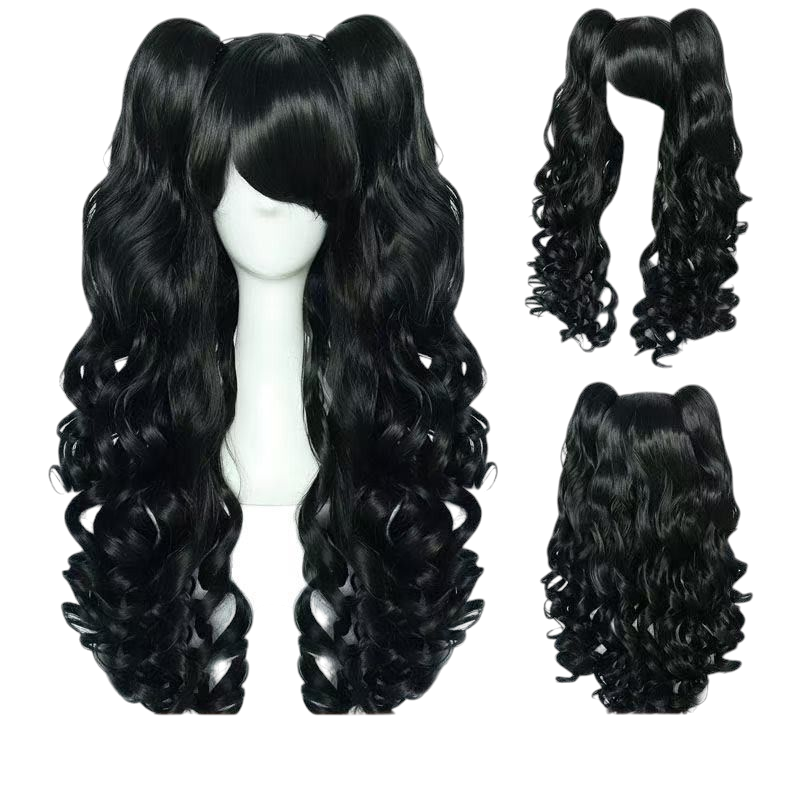 Black My Little Pony Pinkie Pie Black Pigtail Cosplay Wig (Skin Top)