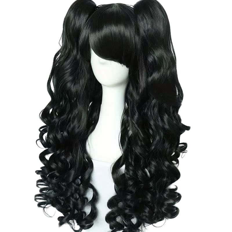Black My Little Pony Pinkie Pie Black Pigtail Cosplay Wig (Skin Top)