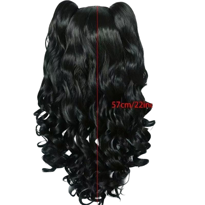 Black My Little Pony Pinkie Pie Black Pigtail Cosplay Wig (Skin Top)