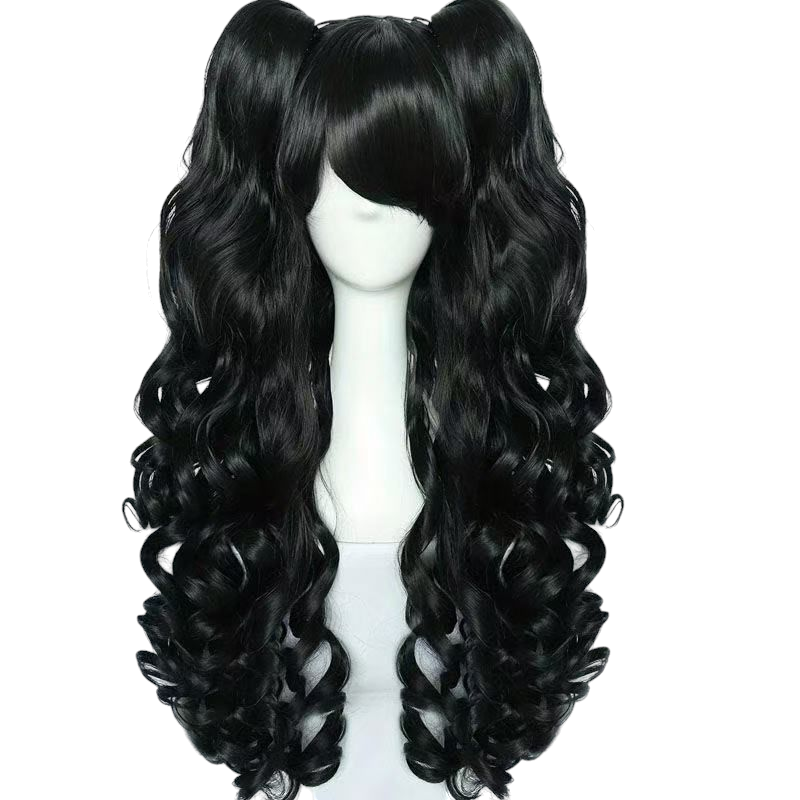 Black My Little Pony Pinkie Pie Black Pigtail Cosplay Wig (Skin Top)