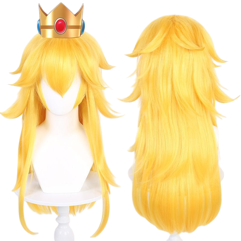Light Goldenrod Super Mario Princess Peach Cosplay Wig - Golden Blonde (Skin Top)