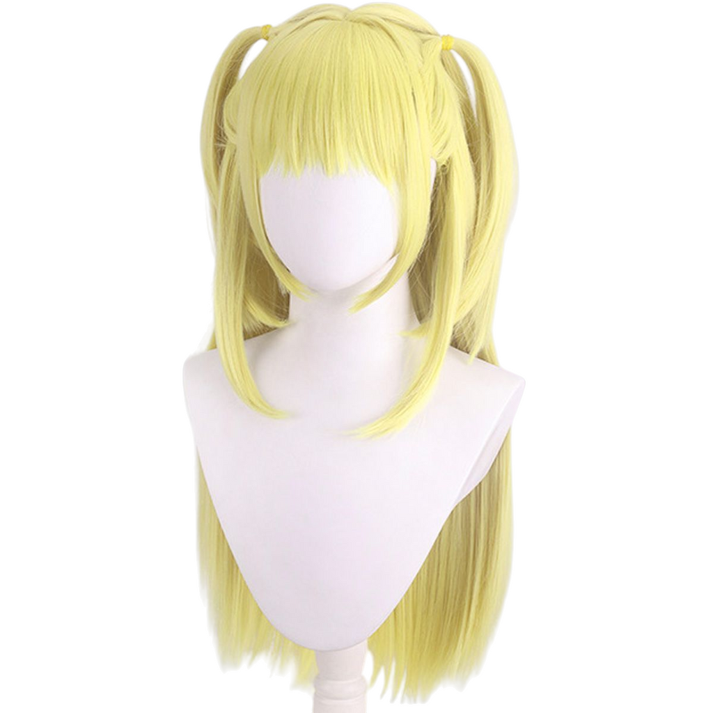Antique White Death Note Misa Amane Cosplay Wig - Golden Blonde Pigtails