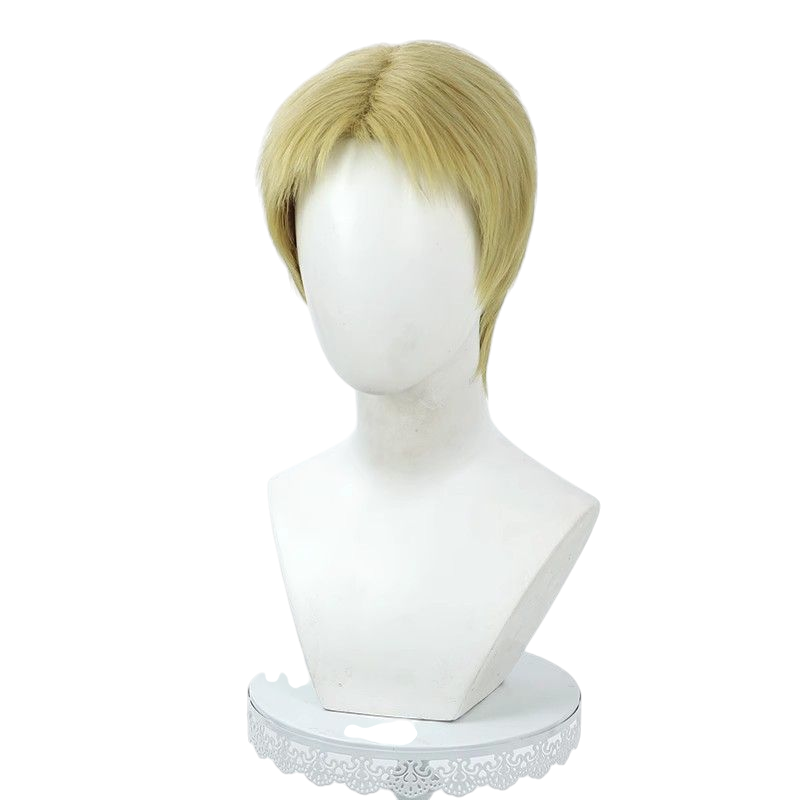 Lavender Attack on Titan Reiner Braun Cosplay Wig - Short Blonde Hair