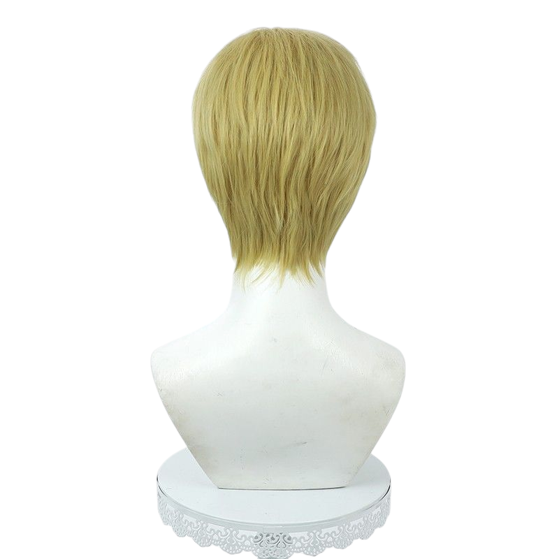 Dark Khaki Attack on Titan Reiner Braun Cosplay Wig - Short Blonde Hair
