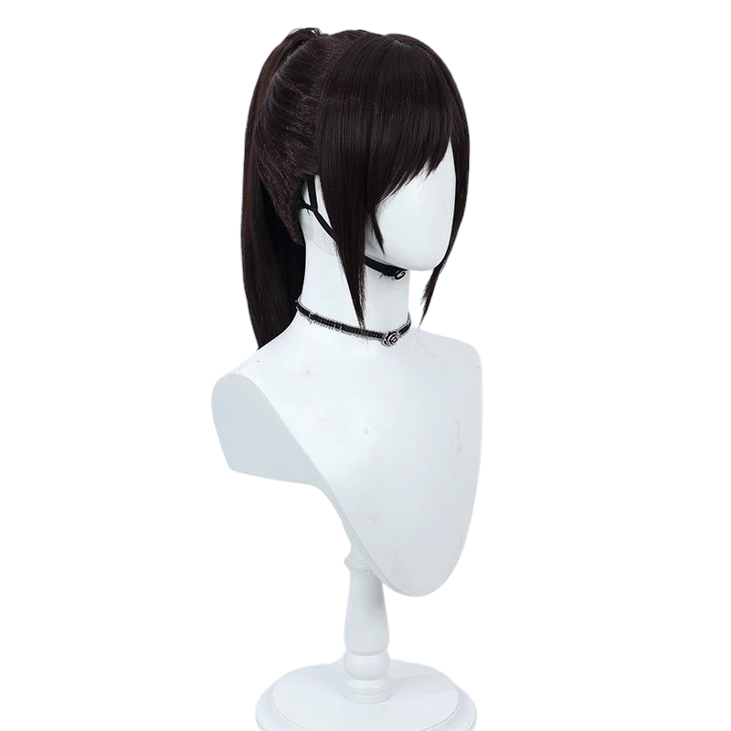 Lavender Attack on Titan Sasha Braus Cosplay Wig (Dark Brown High Ponytail)
