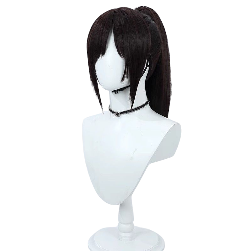 Lavender Attack on Titan Sasha Braus Cosplay Wig (Dark Brown High Ponytail)