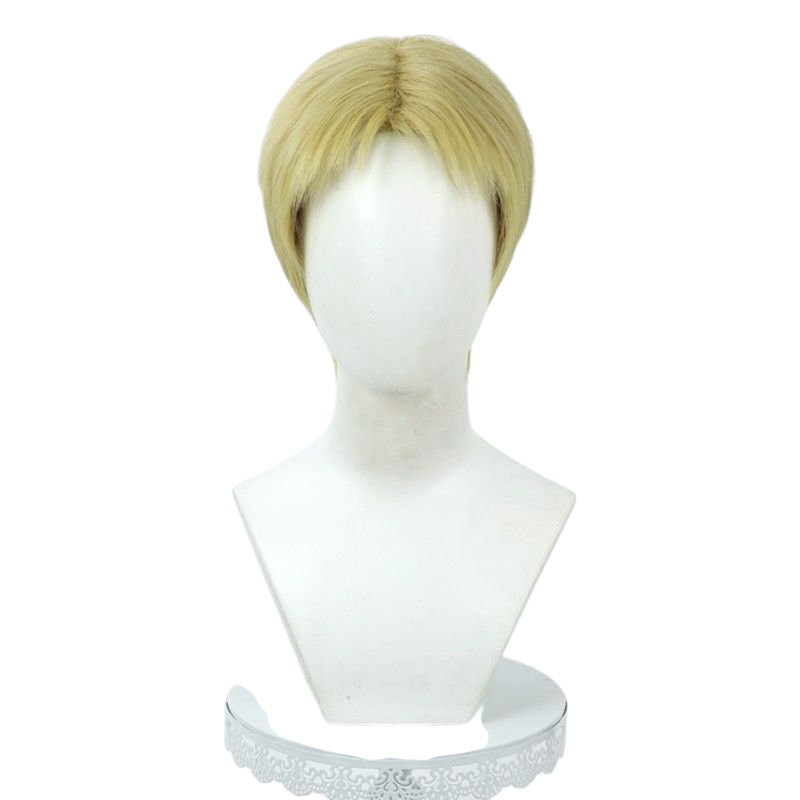 Lavender Attack on Titan Reiner Braun Cosplay Wig - Short Blonde Hair