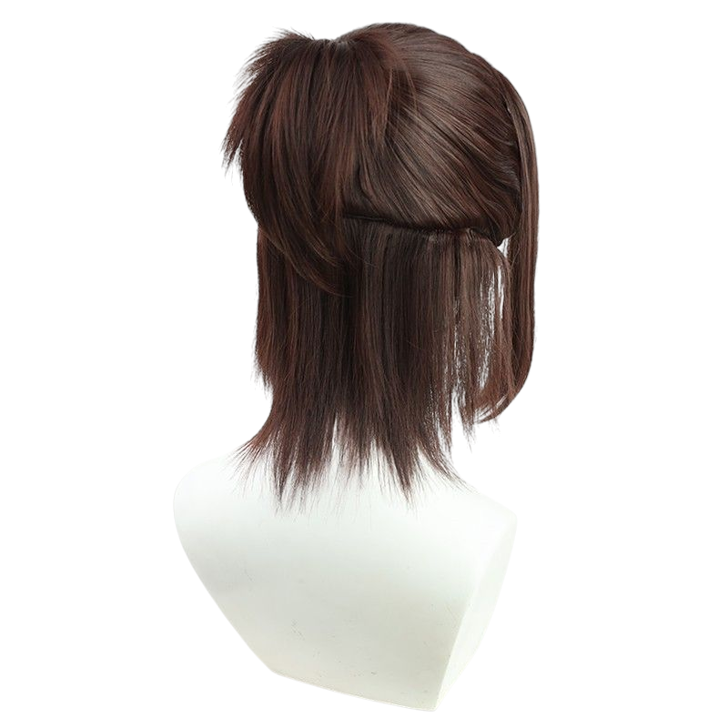 Light Gray Attack on Titan Gabi Braun Cosplay Wig (Dark Brown, Half-Tie, Widow's Peak)