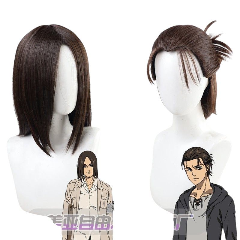 Dark Slate Gray Attack on Titan Eren Yeager Final Season Long Wig (Half-Tie)