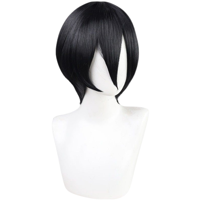 White Smoke Attack on Titan Mikasa Ackerman Final Season Short Wig (Black)