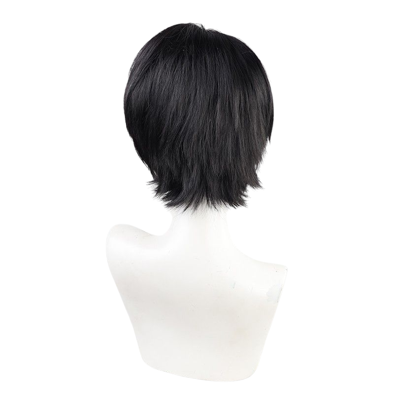 White Smoke Attack on Titan Levi Ackerman Cosplay Wig (Black Flipped Undercut)