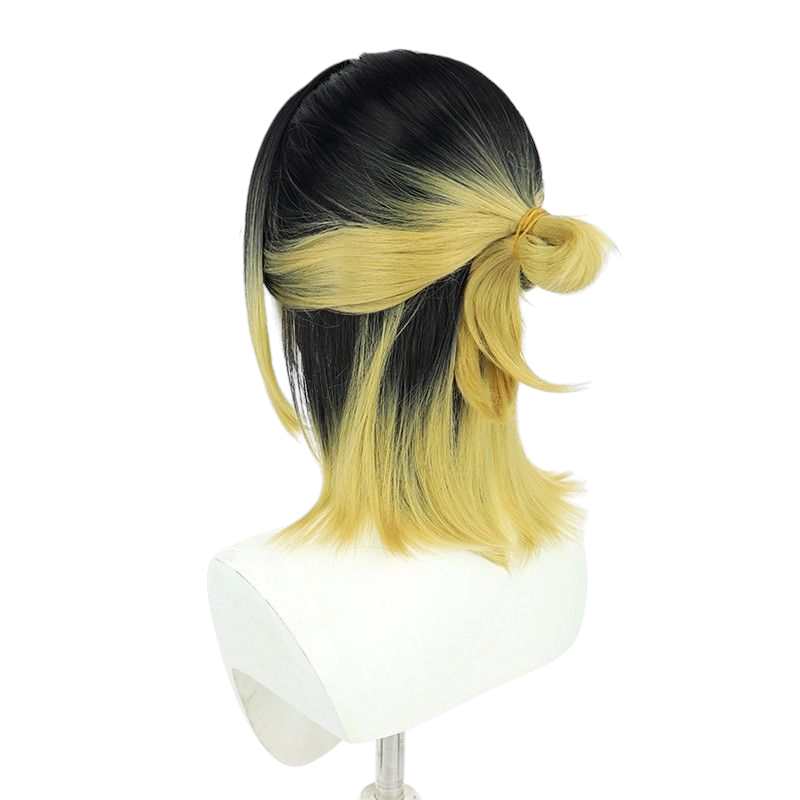 Dark Slate Gray Female Kenma Kozume Cosplay Wig | Haikyuu!! Half-Bun Style