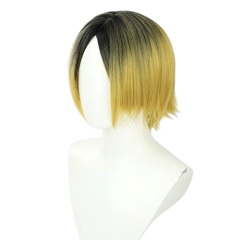 Dark Slate Gray Kozume Kenma Cosplay Wig | Haikyuu!! (Golden Yellow Styled)