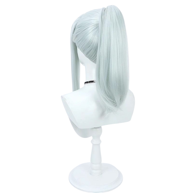 Light Gray Jujutsu Kaisen Mei Mei Cosplay Wig - Mint Blue High Ponytail Clip
