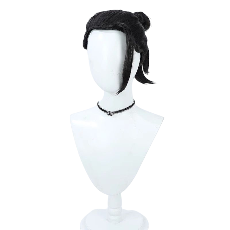 Dark Slate Gray Jujutsu Kaisen Suguru Geto Cosplay Wig - Black Man Bun Style (Manga)