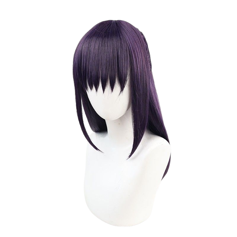 White Smoke Jujutsu Kaisen Utahime Iori Cosplay Wig (Purple Half-Ponytail)