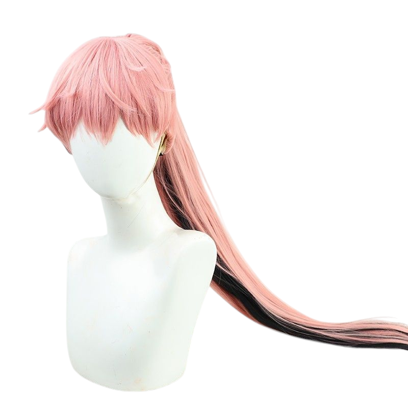 Antique White Jujutsu Kaisen Yuji Itadori Genderbend Cosplay Wig (Pink/Black w/ Clip)