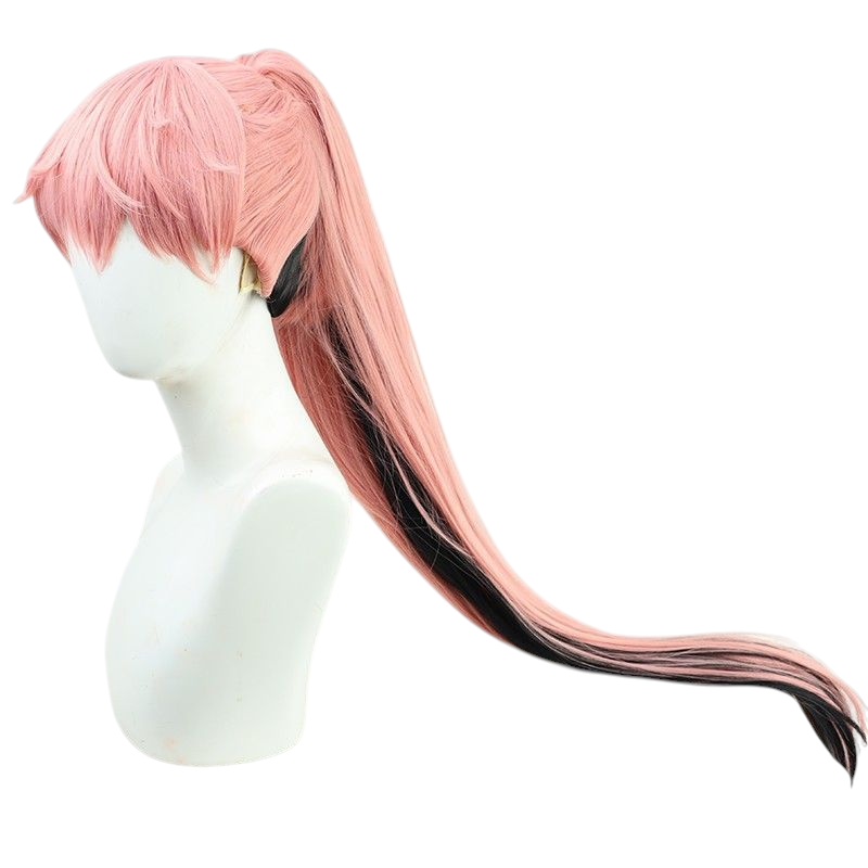 Antique White Jujutsu Kaisen Yuji Itadori Genderbend Cosplay Wig (Pink/Black w/ Clip)