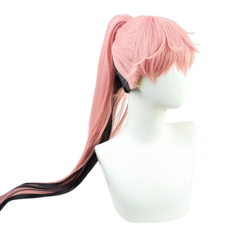 Antique White Jujutsu Kaisen Yuji Itadori Genderbend Cosplay Wig (Pink/Black w/ Clip)