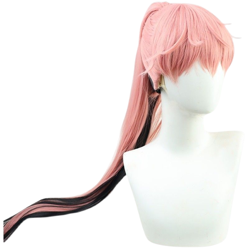 Antique White Jujutsu Kaisen Yuji Itadori Genderbend Cosplay Wig (Pink/Black w/ Clip)
