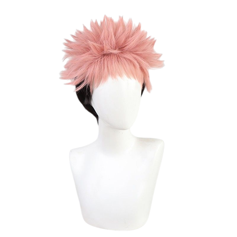 Antique White Jujutsu Kaisen Yuji Itadori Cosplay Wig - Pink Flipped Hair
