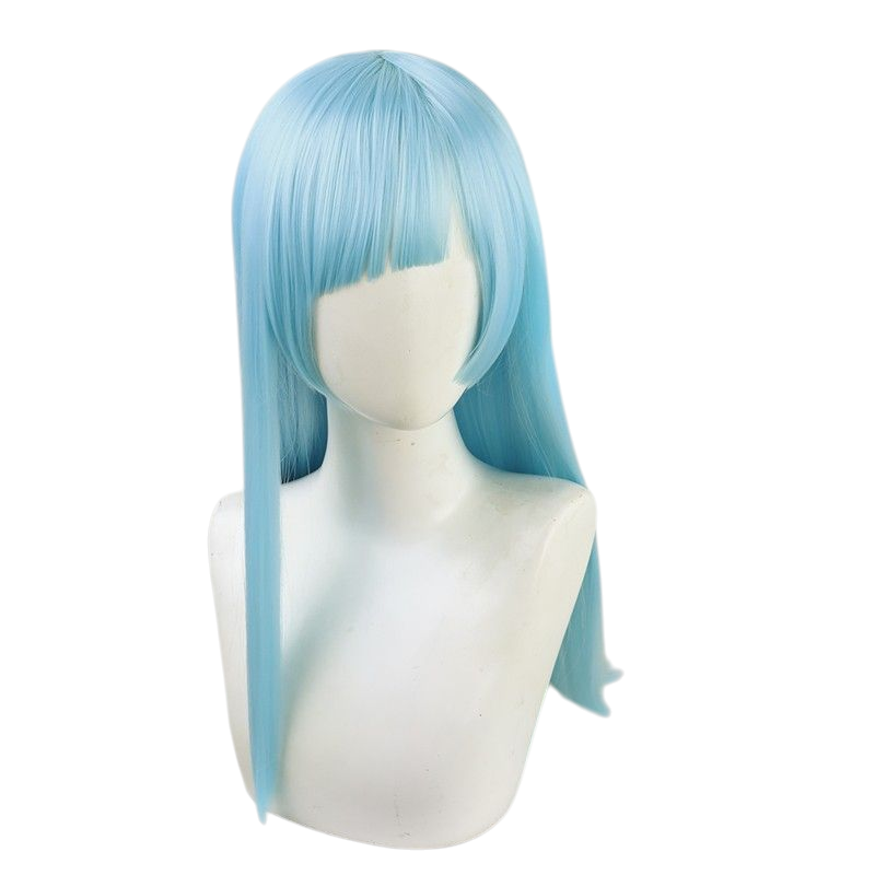 Light Gray Jujutsu Kaisen Kasumi Miwa Cosplay Wig - Long Blue (No-Trim)