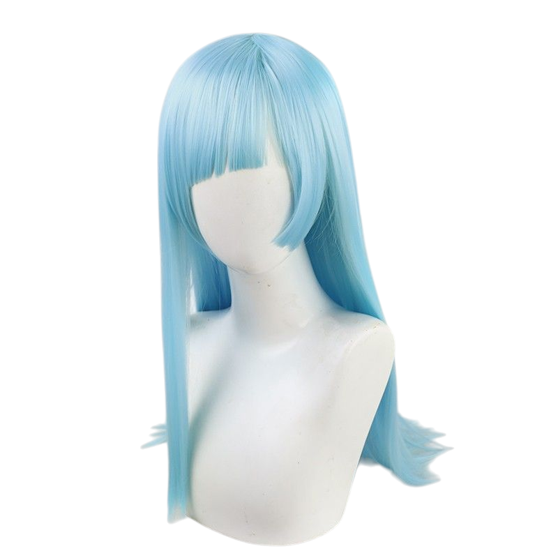 Light Gray Jujutsu Kaisen Kasumi Miwa Cosplay Wig - Long Blue (No-Trim)