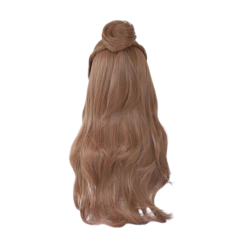 Dim Gray Princess Belle Cosplay Wig | Beauty and the Beast (Brown Long Curls)