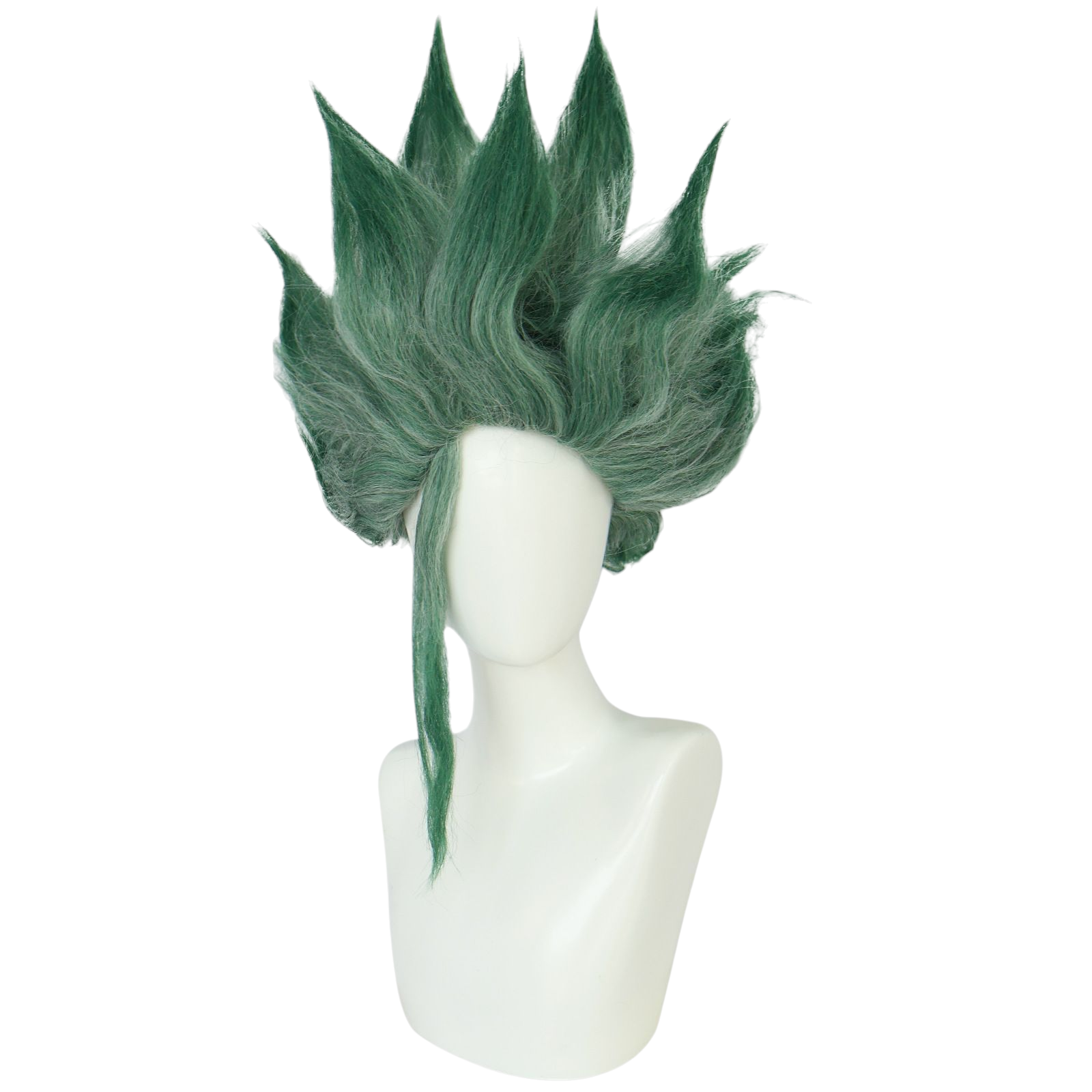 Light Gray Senku Ishigami Cosplay Wig | Dr. STONE (Green Gradient Short)