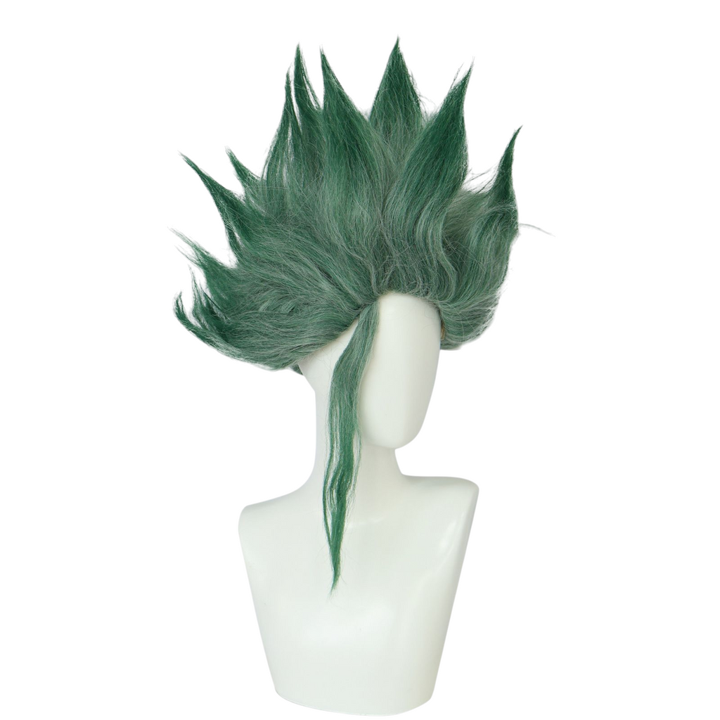 Light Gray Senku Ishigami Cosplay Wig | Dr. STONE (Green Gradient Short)