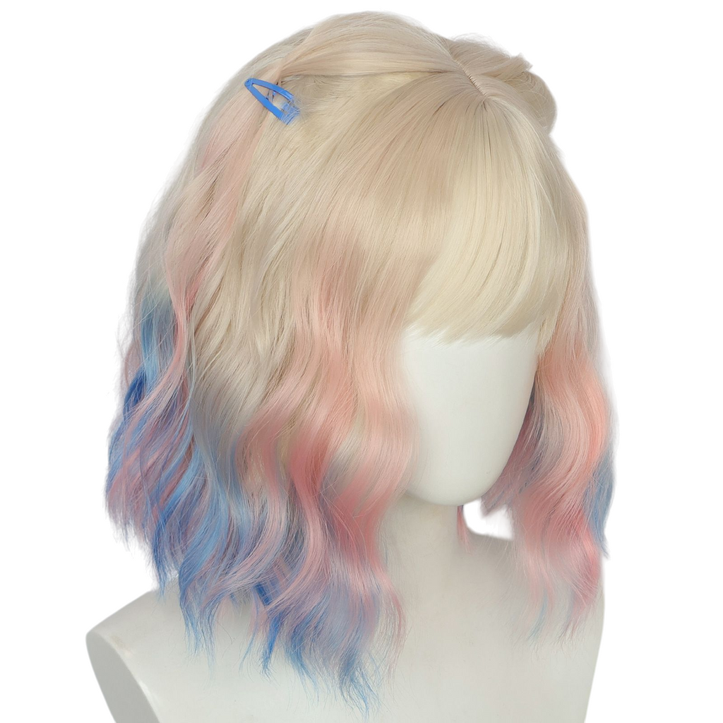 Gray Enid Sinclair Cosplay Wig | Wednesday (Colorful Scalp, Short Curls)