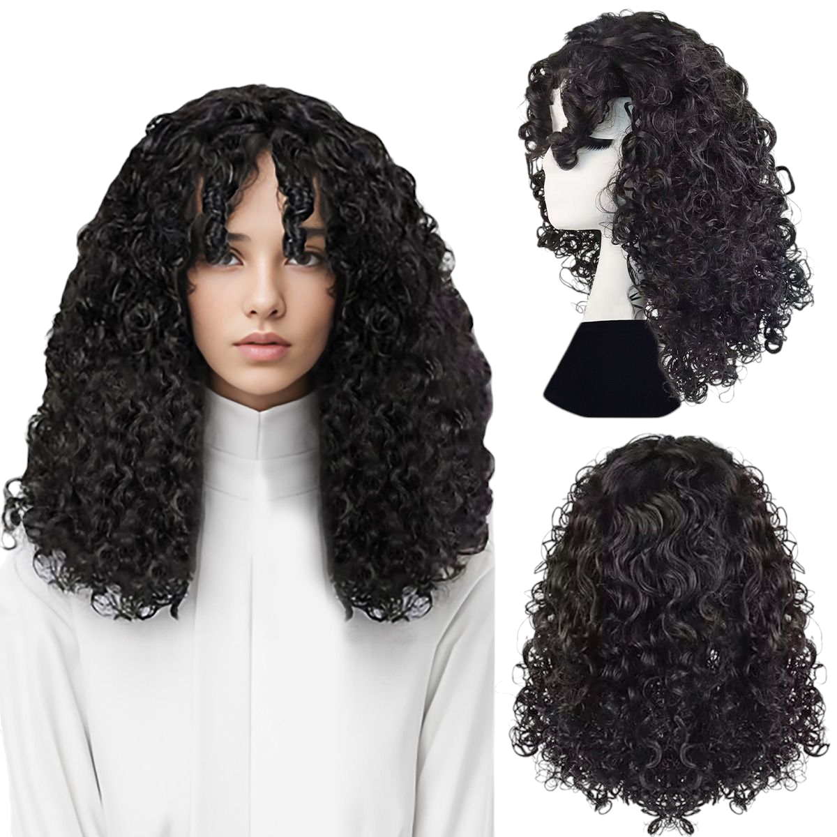 Dark Slate Gray Mother Gothel Cosplay Wig | Tangled (Black Curly)
