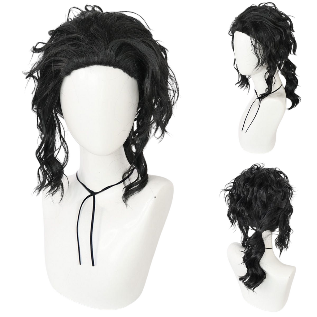 Beige Michael Jackson MJ Cosplay Wig | (Curly Ponytail)