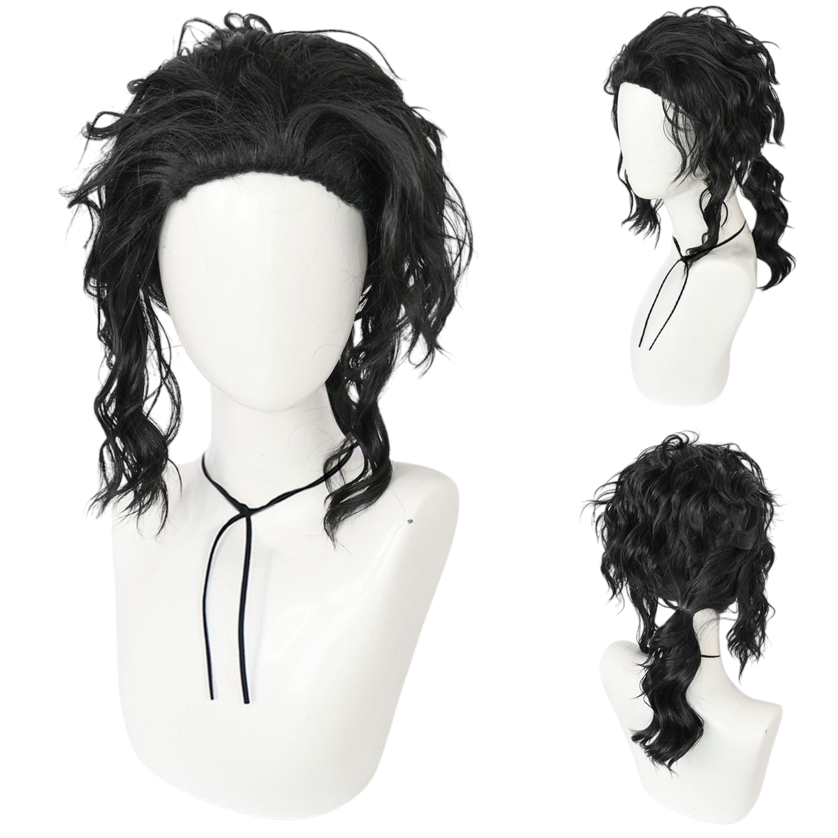 Beige Michael Jackson MJ Cosplay Wig | (Curly Ponytail)