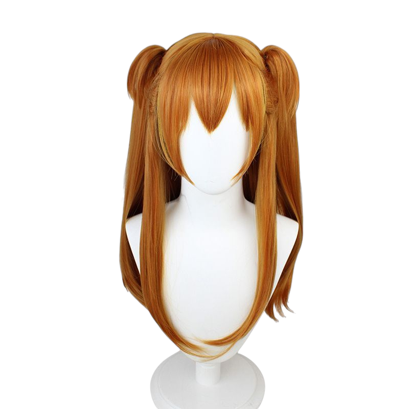 Antique White Asuka Langley Cosplay Wig | Evangelion (Orange Pigtails & Clips)
