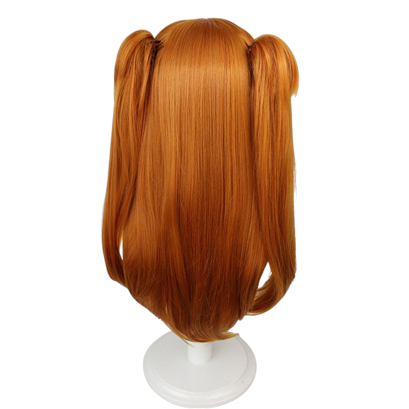 Saddle Brown Asuka Langley Cosplay Wig | Evangelion (Orange Pigtails & Clips)