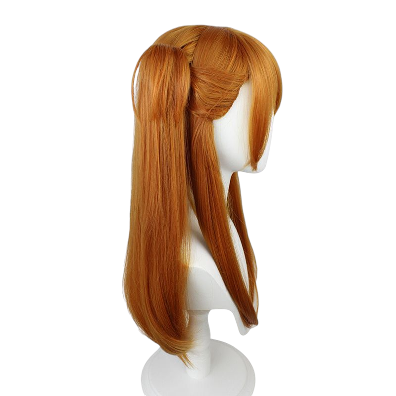 Saddle Brown Asuka Langley Cosplay Wig | Evangelion (Orange Pigtails & Clips)