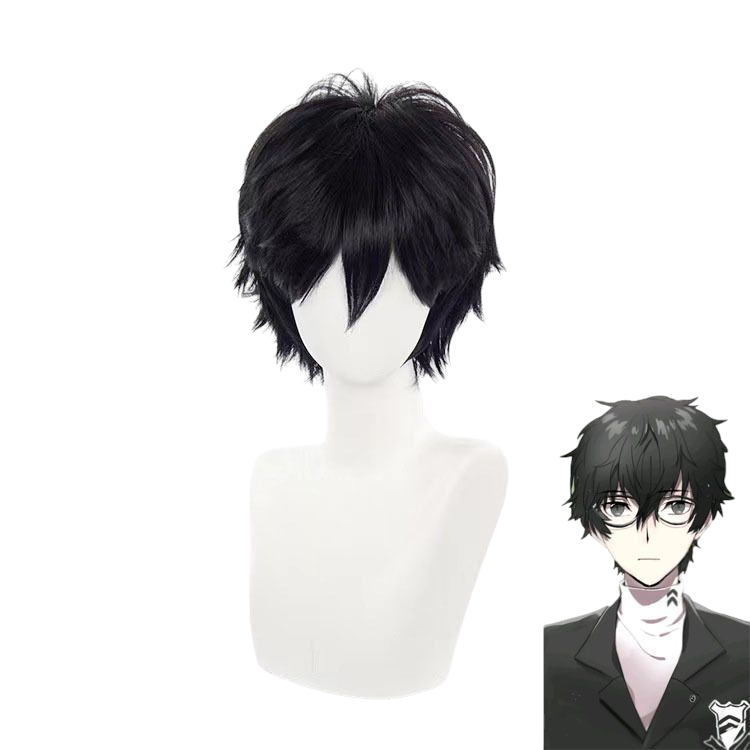 Dark Slate Gray Ren Amamiya "Joker" Cosplay Wig | Persona 5 (Black Flipped)
