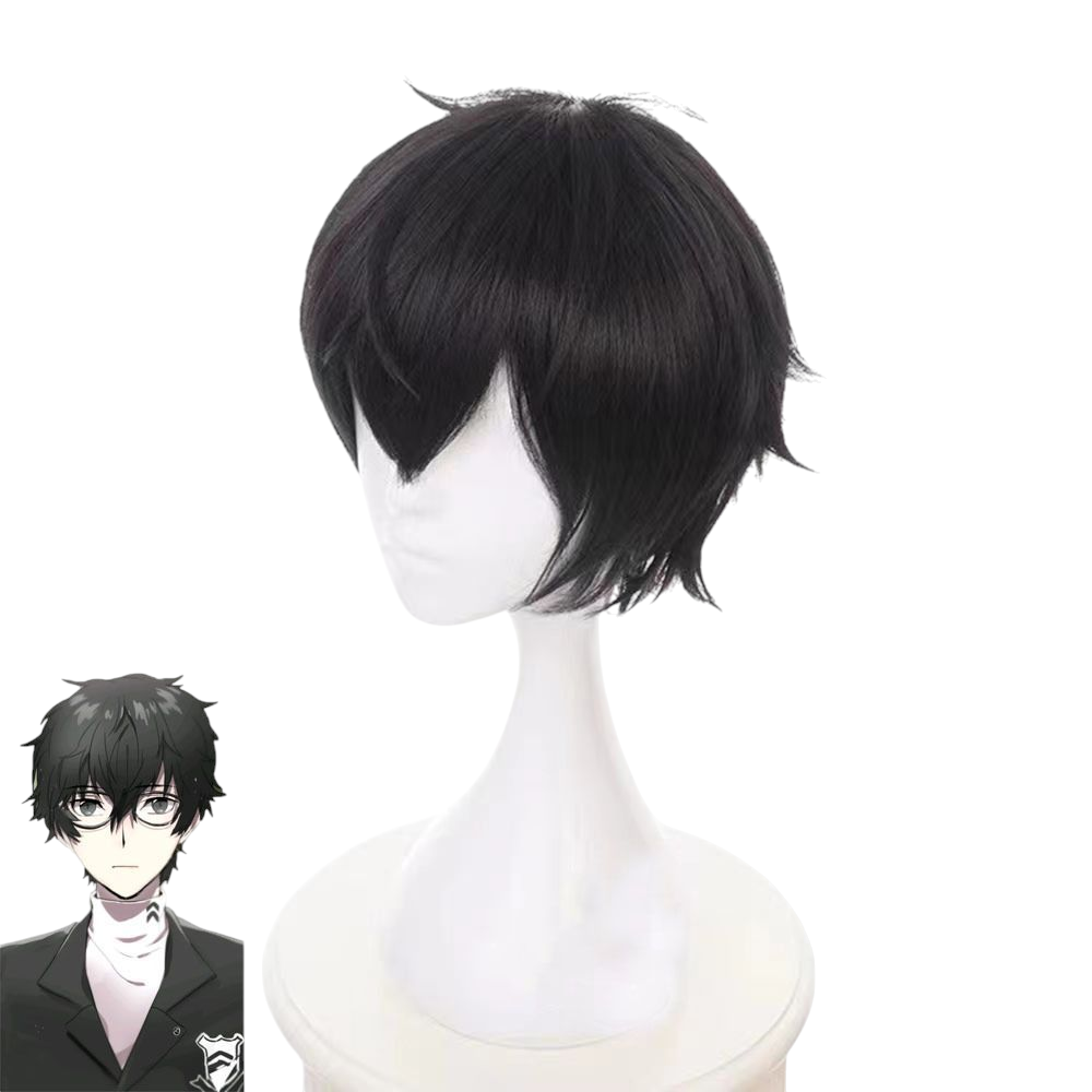 Dark Slate Gray Ren Amamiya "Joker" Cosplay Wig | Persona 5 (Black Flipped)