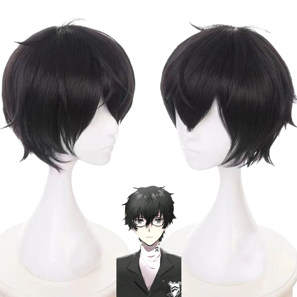 Dark Slate Gray Ren Amamiya "Joker" Cosplay Wig | Persona 5 (Black Flipped)