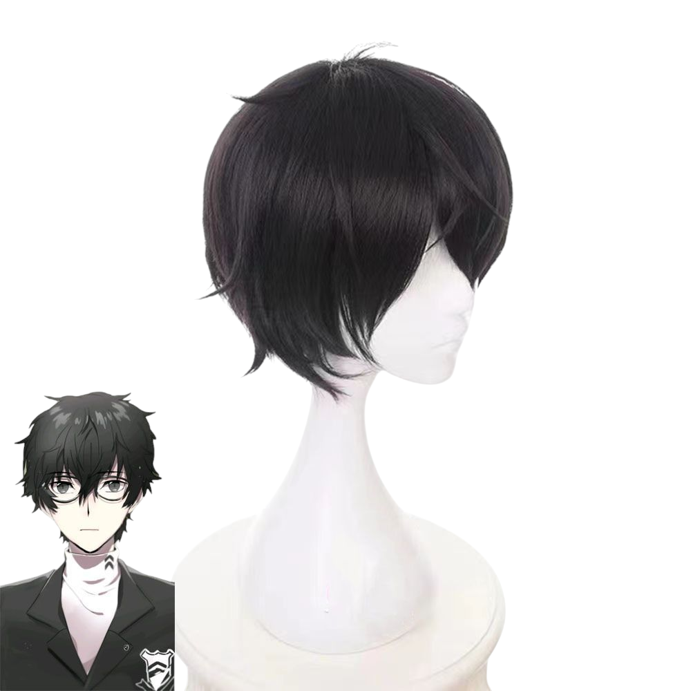 Dark Slate Gray Ren Amamiya "Joker" Cosplay Wig | Persona 5 (Black Flipped)