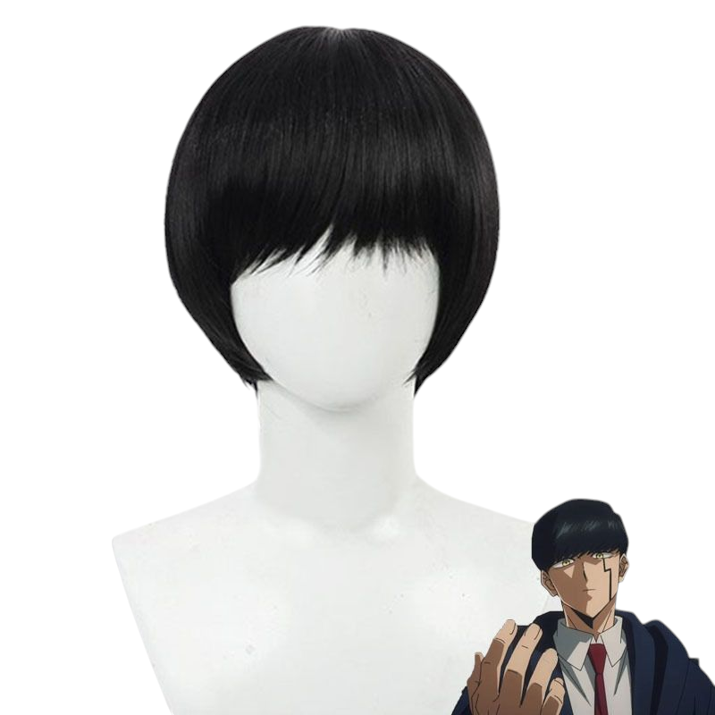 Beige Mash Burnedead Cosplay Wig | Mashle (Black, Skin Top)
