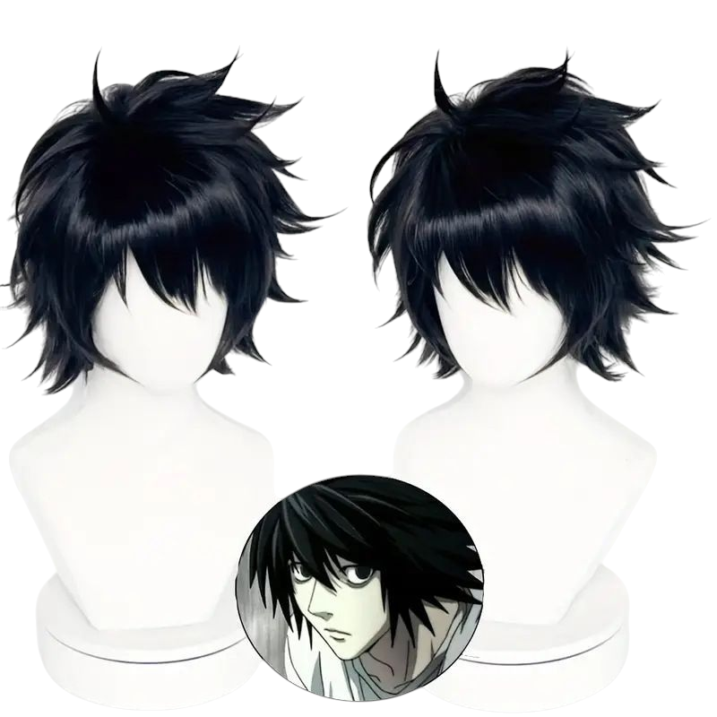 White Smoke L Lawliet Cosplay Wig | Death Note (Black Flipped)