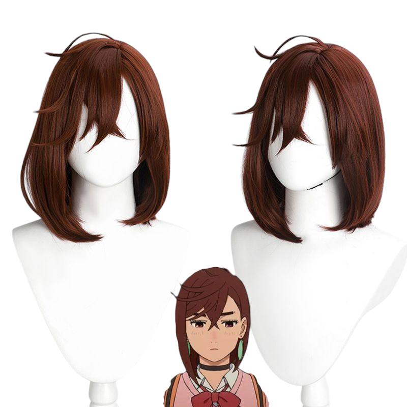 Antique White Momo Ayase Cosplay Wig | Dandadan (Brown, Skin Top)