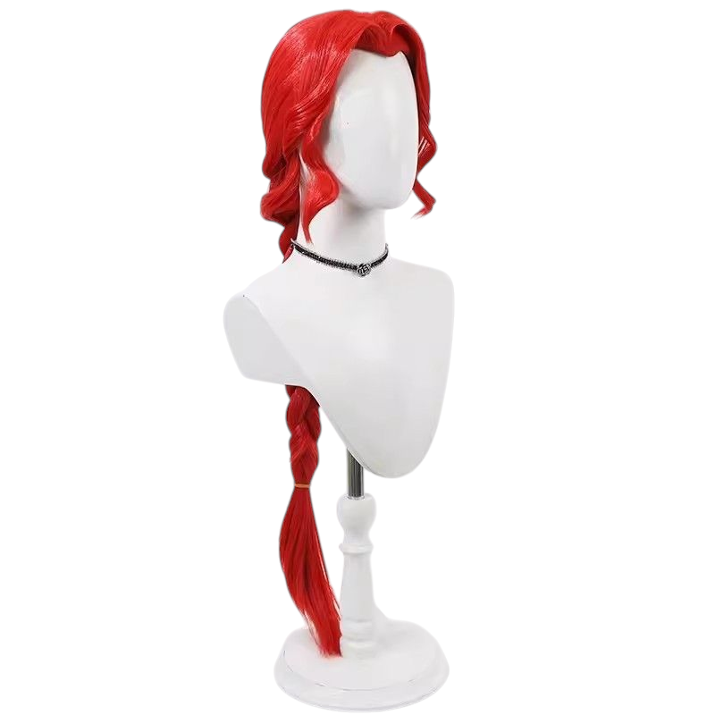 Light Gray Identity V Naiad "Grace" New Hunter Red Cosplay Wig with Cornrows & Widow's Peak