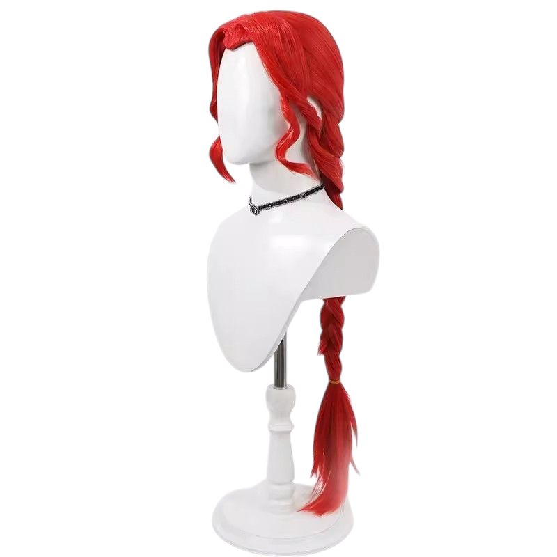 Light Gray Identity V Naiad "Grace" New Hunter Red Cosplay Wig with Cornrows & Widow's Peak