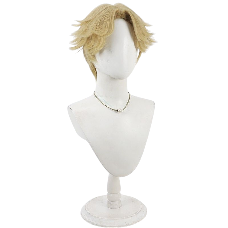 Light Gray Identity V Prospector "Road Knight" Dark Yellow Teased & Flipped Cosplay Wig