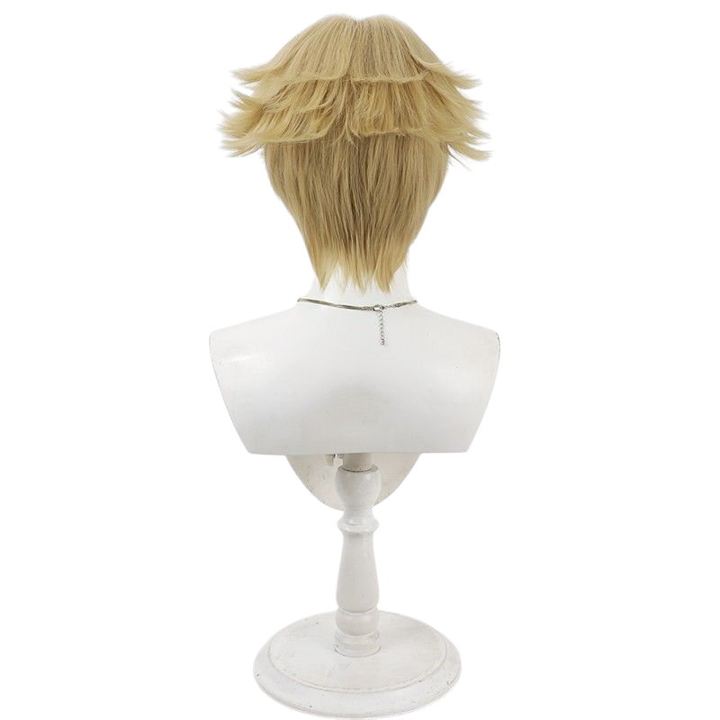 Light Gray Identity V Prospector "Road Knight" Dark Yellow Teased & Flipped Cosplay Wig